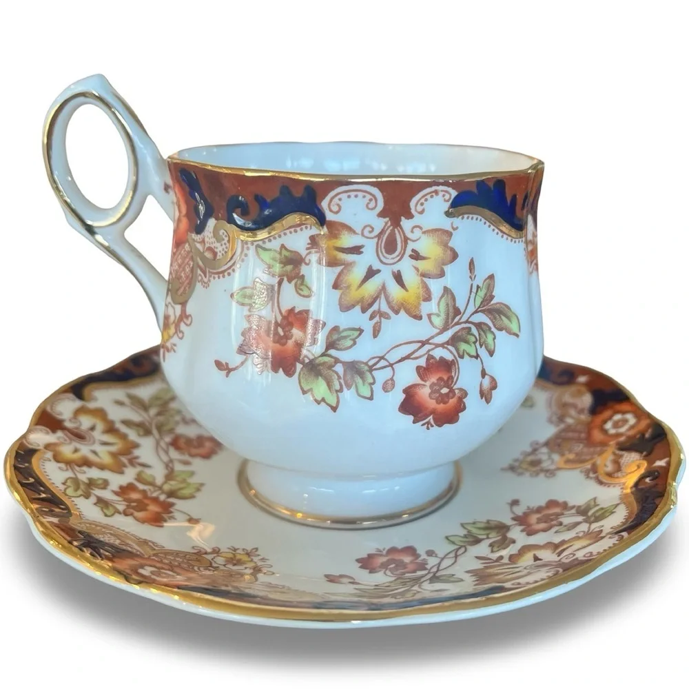 Rosina Bone China Made in England Imari Pattern Tea Cup and Saucer